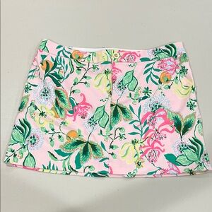 Lilly Pulitzer Pink Floral Mini Skirt -size 8